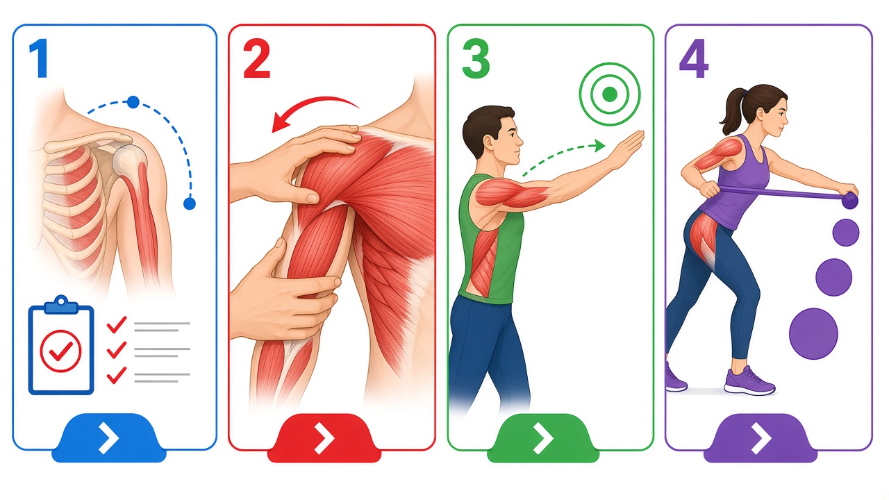 Assess, mobilize when needed, move right away, then build load.